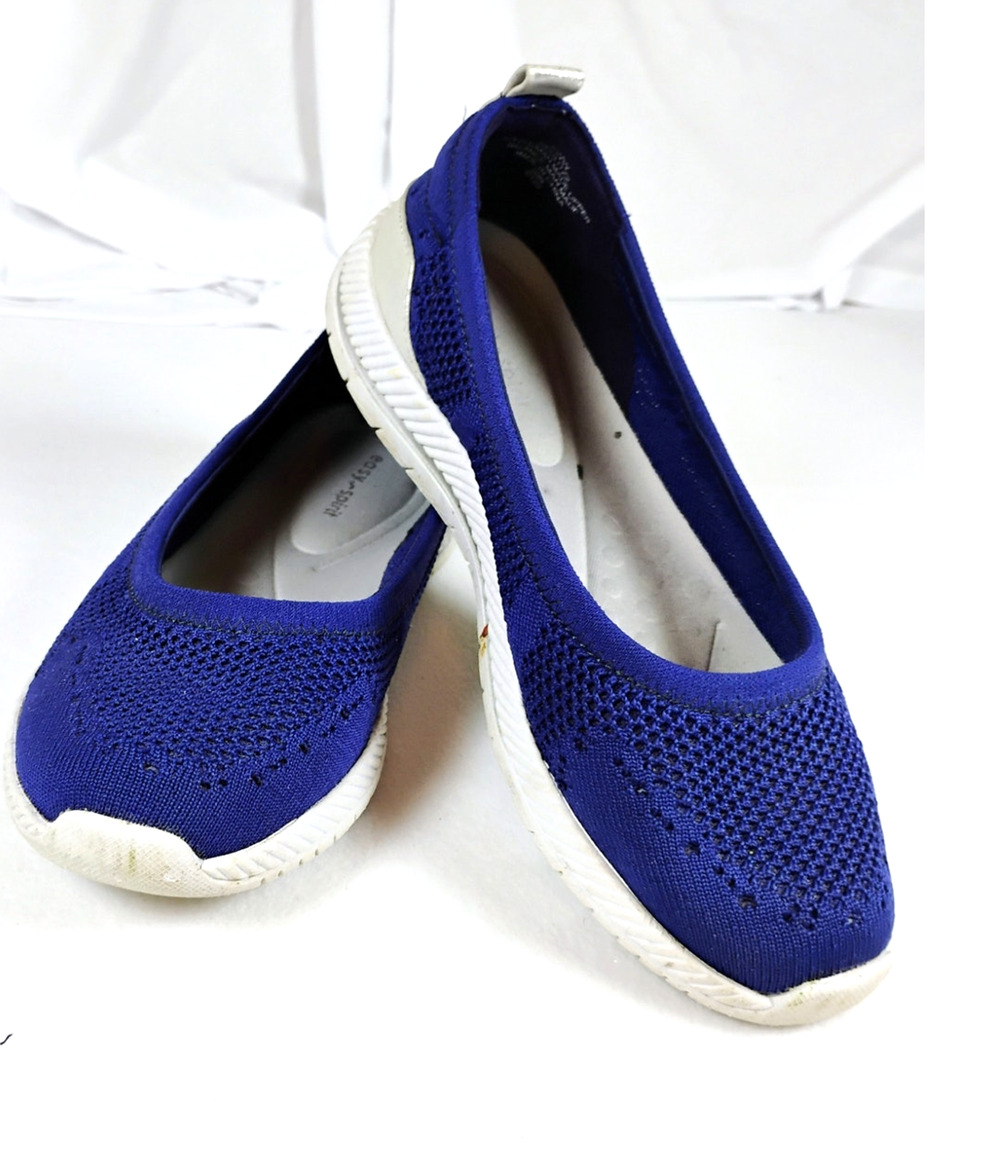 Easy Spirit 8WW Blue Knit Mesh Slip On Flats Comfort Walking Lightweight